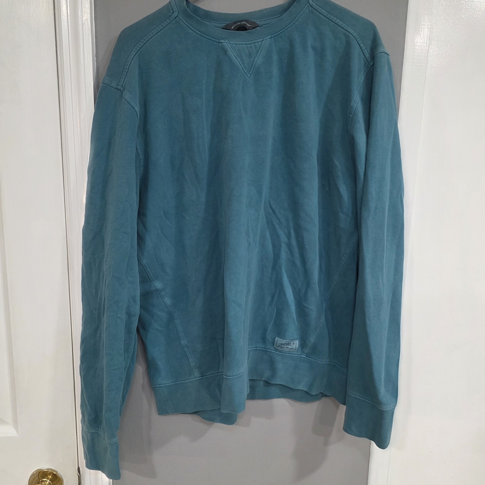 Eddie Bauer Men's Teal Crewneck Sweater